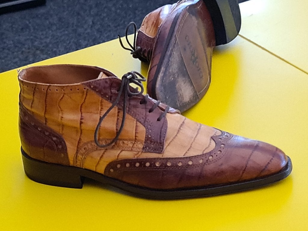 Giorgio half hoog schoenen met cognac kleur maat 41, Ophalen, Bruin, Giorgio, Zo goed als nieuw