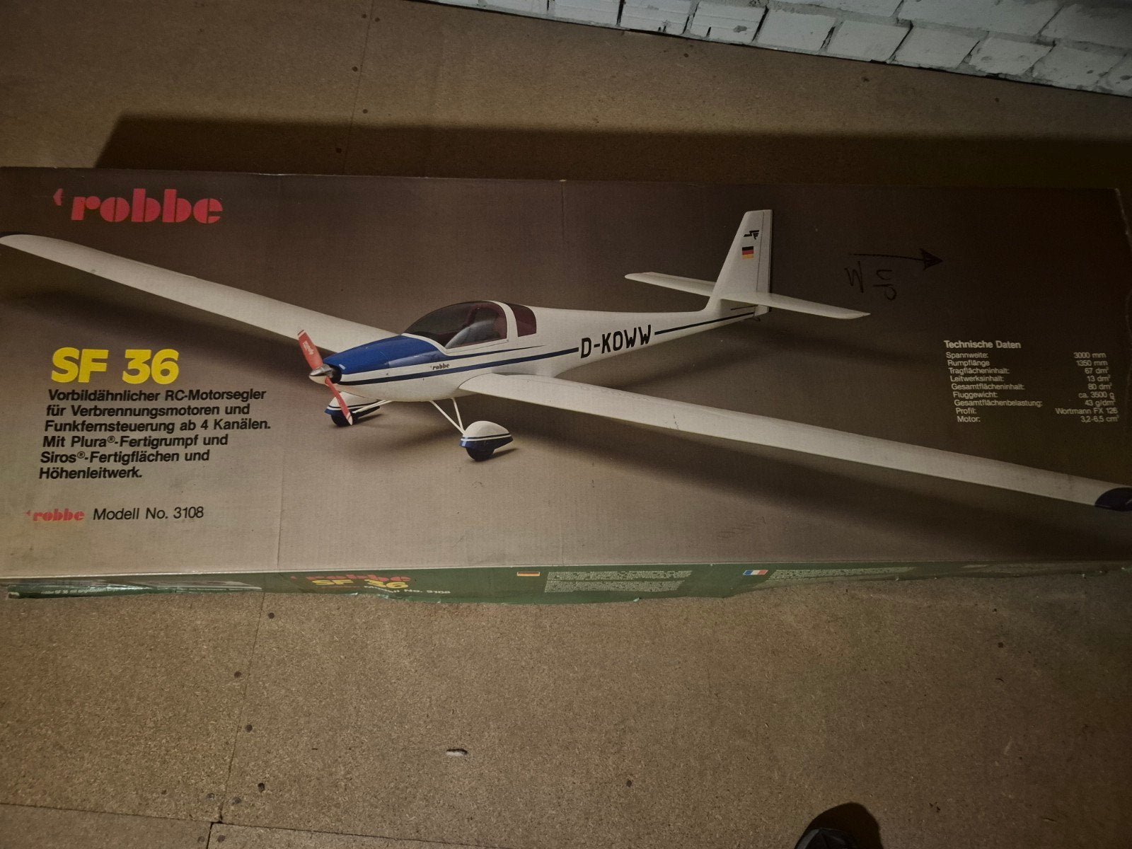 Robbe SF 36 RC-Motorzweefvliegtuig Model No. 3108, Ophalen of Verzenden, Overige merken