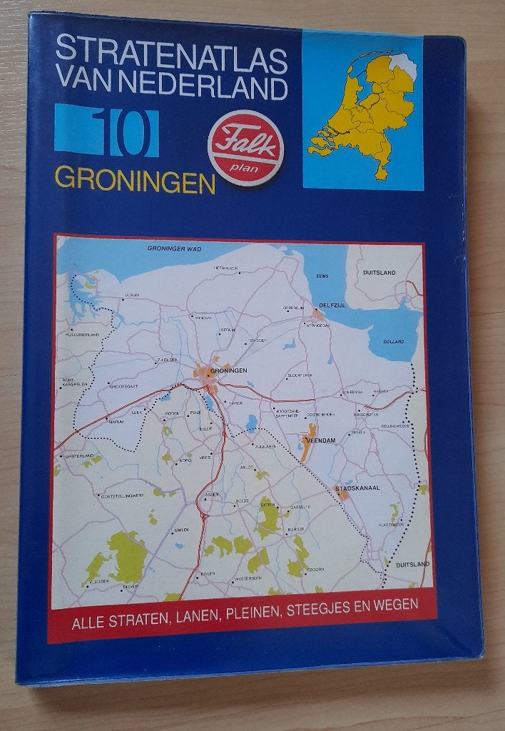 STRATENATLAS VAN NEDERLAND GRONINGEN 10 FALK PLA, Gelezen, Overige atlassen, Ophalen of Verzenden, 1800 tot 2000