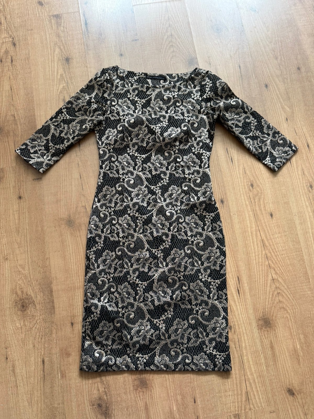 Cocktail jurkje zwart /goud v Steps mt S, Verzenden, Zwart, Zo goed als nieuw, Maat 36 (S)