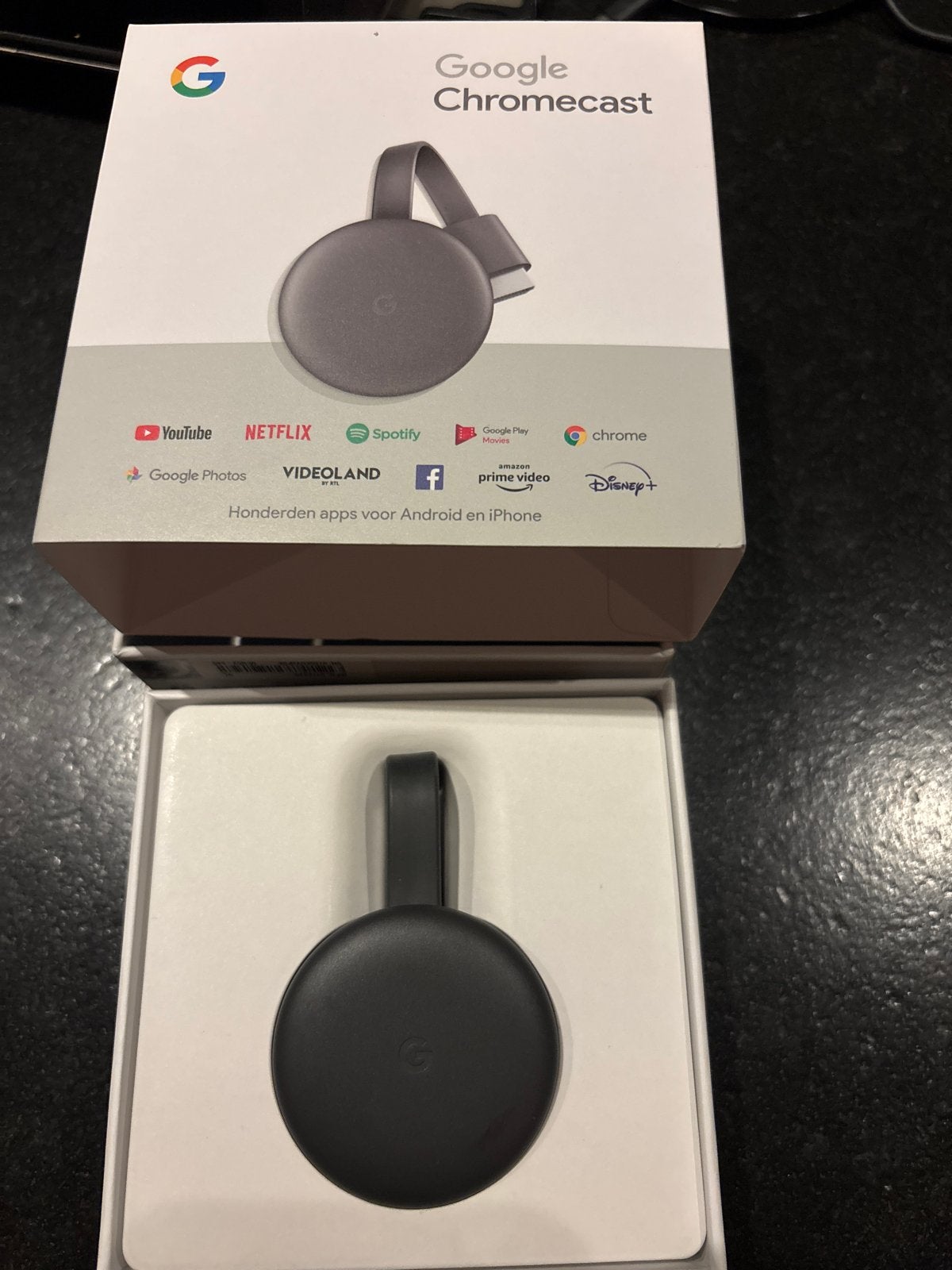 Google Chromecast (3e generatie), Audio, Tv en Foto, Ophalen, Zo goed als nieuw, HDMI, Zonder harde schijf