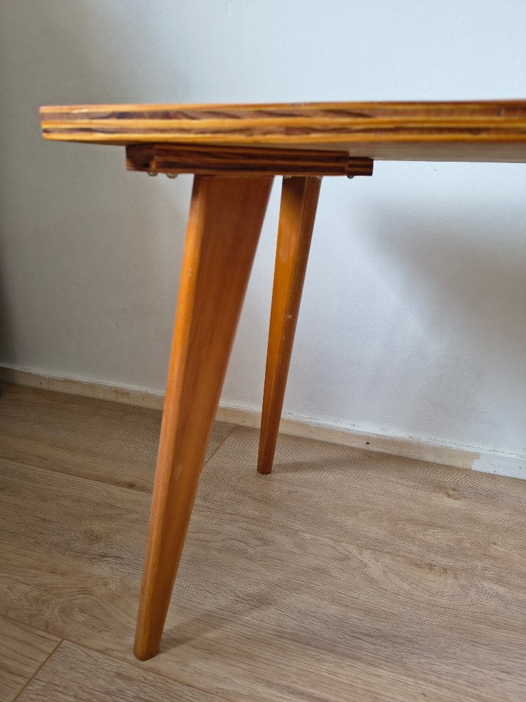 Vintage houten bijzettafel / Mid-Century Modern side table, 45 tot 60 cm, Onbekend, Zo goed als nieuw, Onbekend