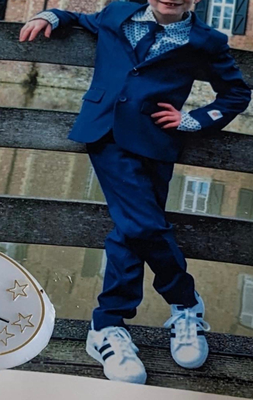 Prachtig marineblauw communie pak jongen maat 122/128, Ophalen of Verzenden, Zo goed als nieuw, Opposuits, Jongen