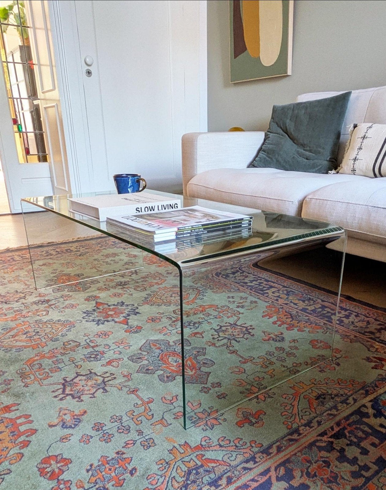 Mooie glazen salontafel, Ophalen, 100 tot 150 cm, ., 50 tot 100 cm