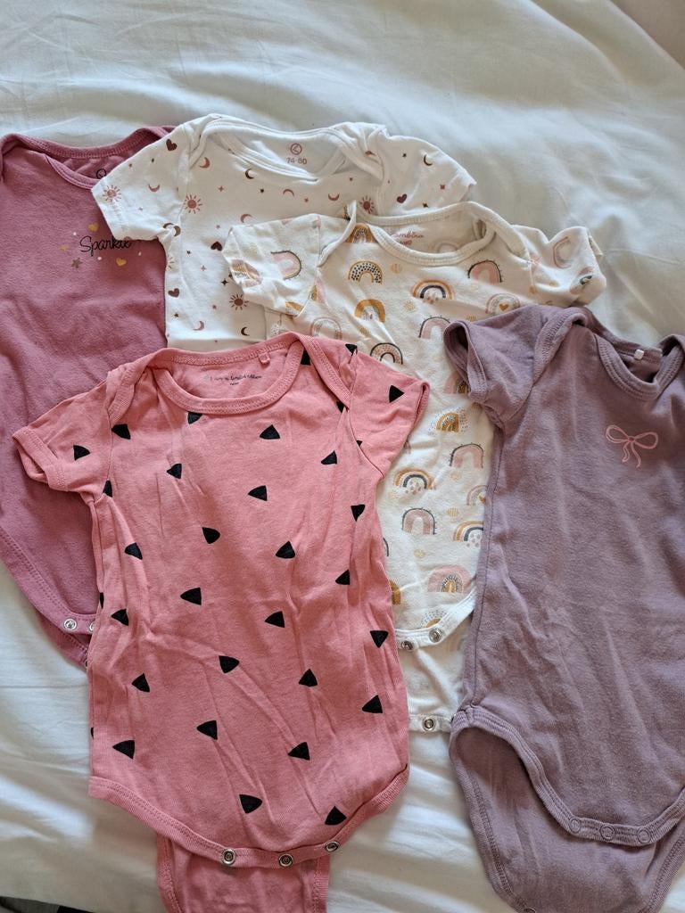 Meisjes rompers korte mouw maat 74/80 Bambino Kruidvat, Ophalen of Verzenden, Gebruikt, Bambino, Meisje
