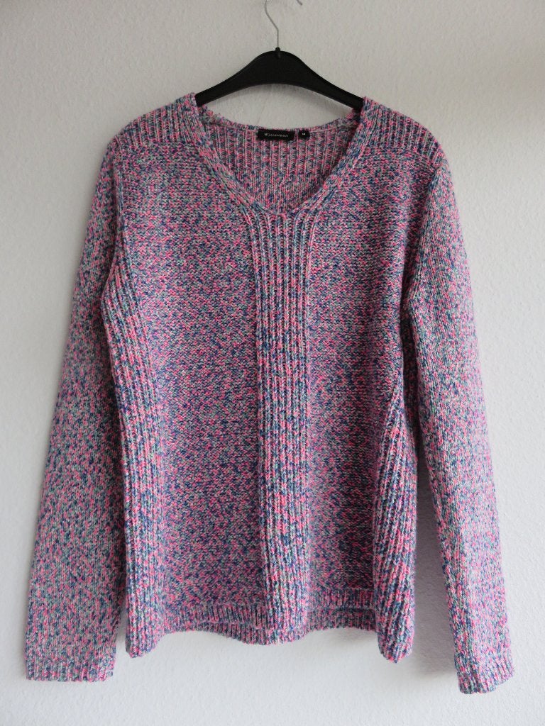 Witteveen gebreide trui roze blauw maat M, Kleding | Dames, Truien en Vesten, Maat 38/40 (M), Blauw, Ophalen of Verzenden, Zo goed als nieuw