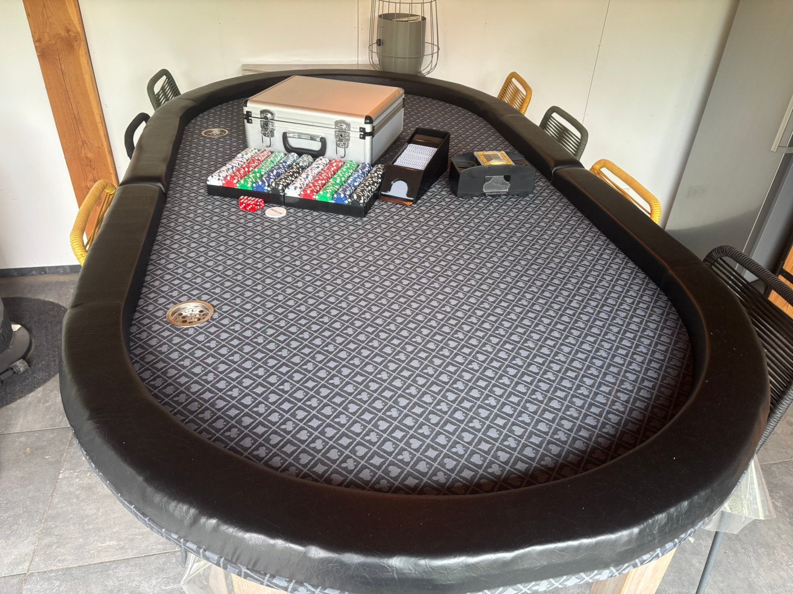 Prachtige complete pokertafel + set ️️, Vijf spelers of meer, Ophalen, Zo goed als nieuw