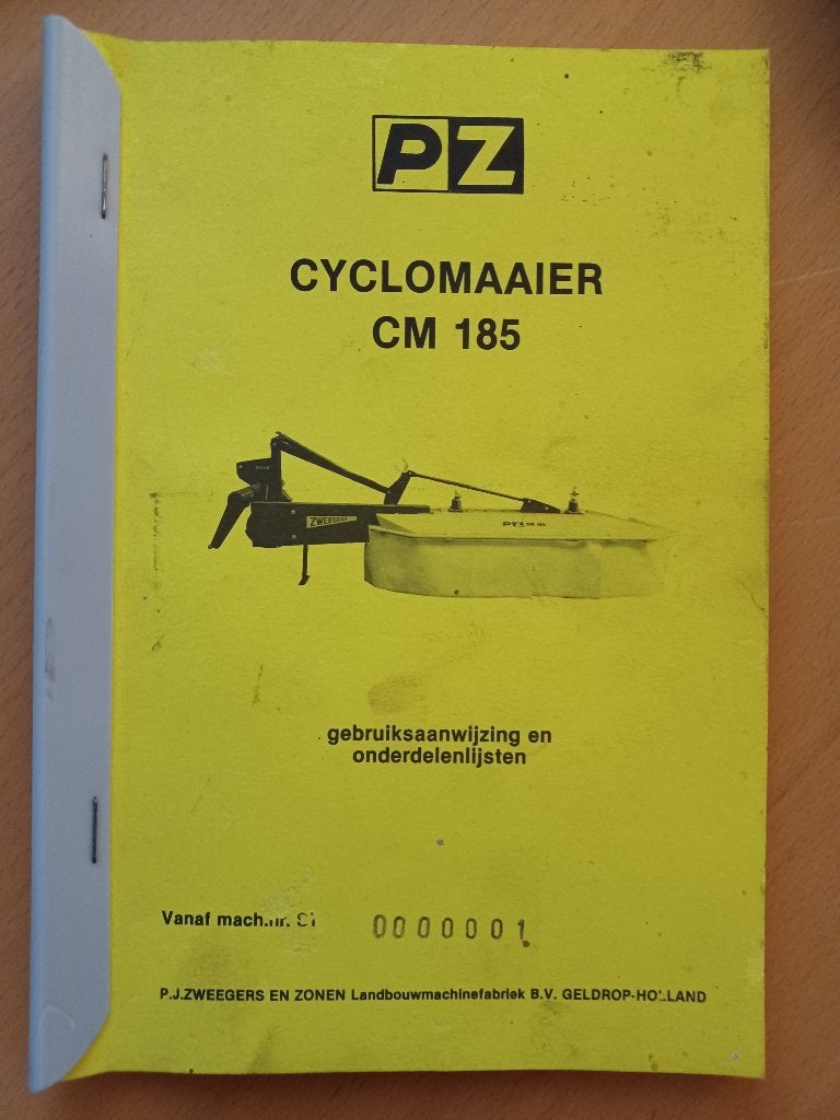 Gebruiksaanwijzing en onderdelenlijsten PZ CM 185, Boeken, Ophalen of Verzenden, Gelezen, Tractor en Landbouw