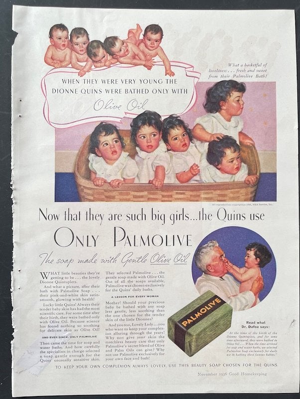 DIONE VIJFLING zusjes Reclame Only PALMOLIVE zeep, Ophalen of Verzenden, Gebruikt, Overige typen