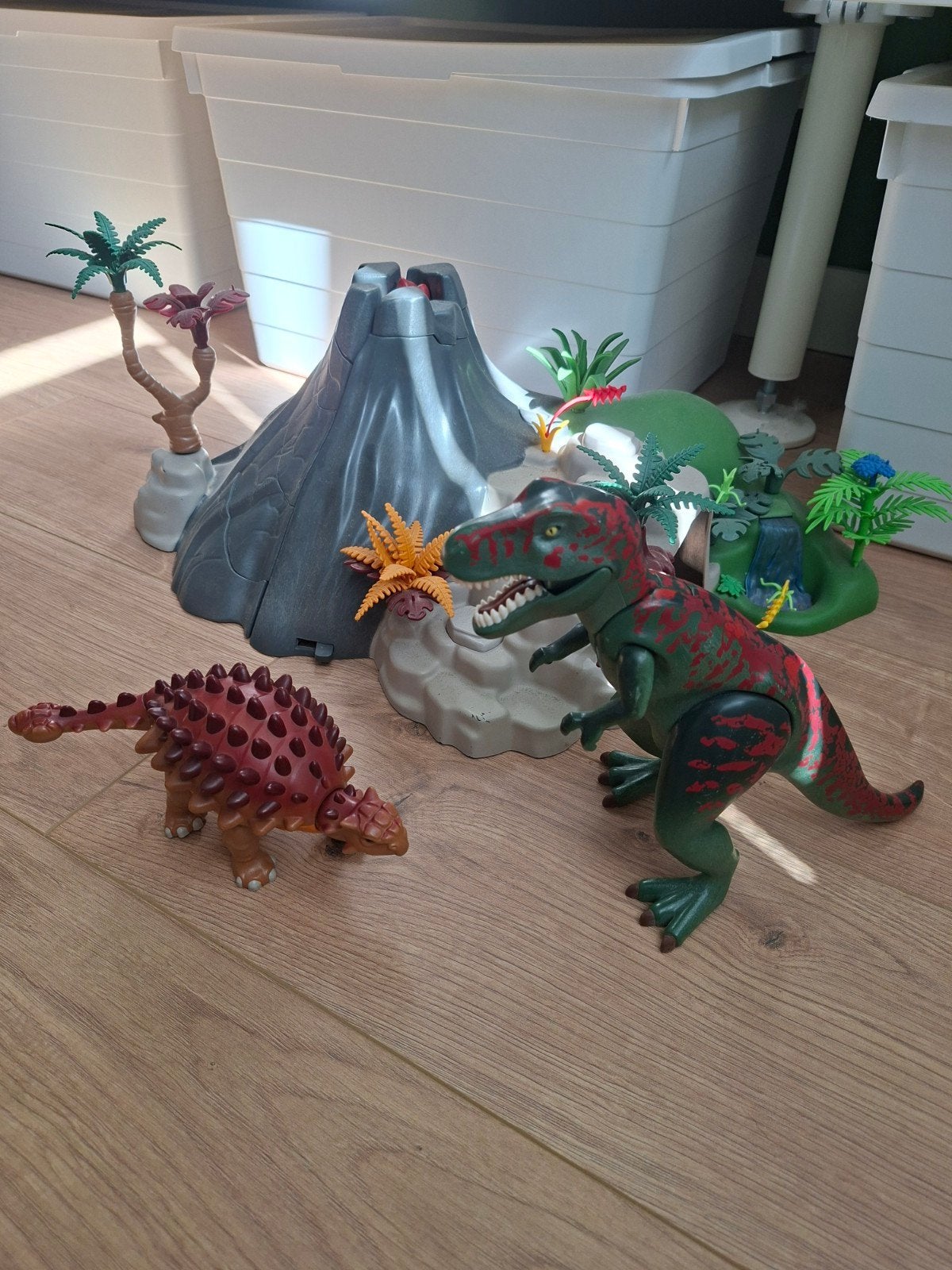 T-Rex en Saichania met vulkaan (5230), Kinderen en Baby's, Speelgoed | Playmobil, Complete set, Overige typen, Ophalen of Verzenden