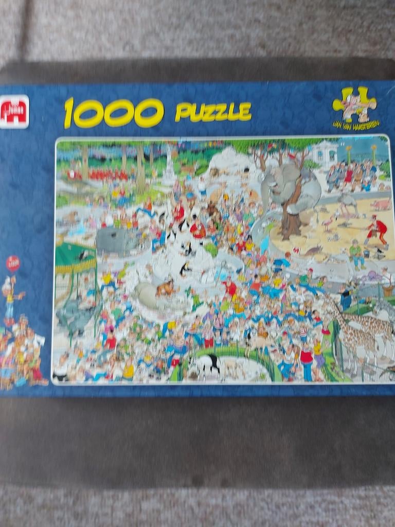 Jan van Haasteren puzzel 1000 stukjes Dierentuin Artis, Ophalen, 500 t/m 1500 stukjes, Zo goed als nieuw