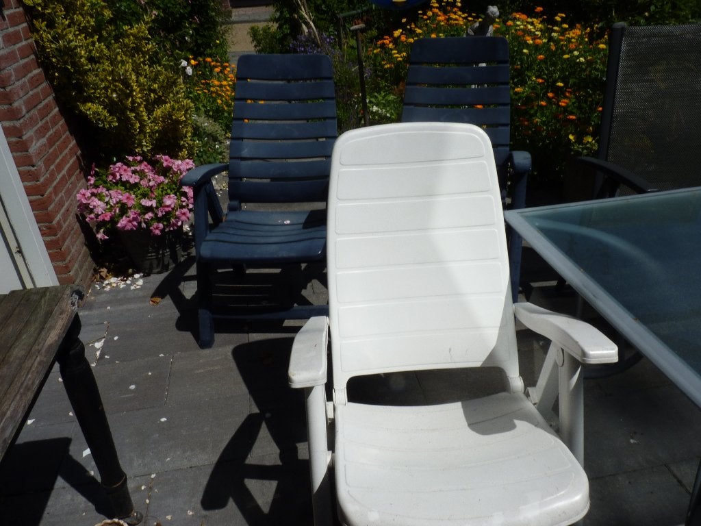 3  TERRAS STOELEN  GRATIS OPHALEN, Tuin en Terras, Tuinstoelen, Ophalen, Gebruikt, Kunststof, Inklapbaar