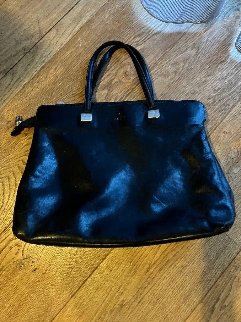 Zeer nette Adax zwart leren tas, Ophalen of Verzenden, Zo goed als nieuw, Zwart, Handtas