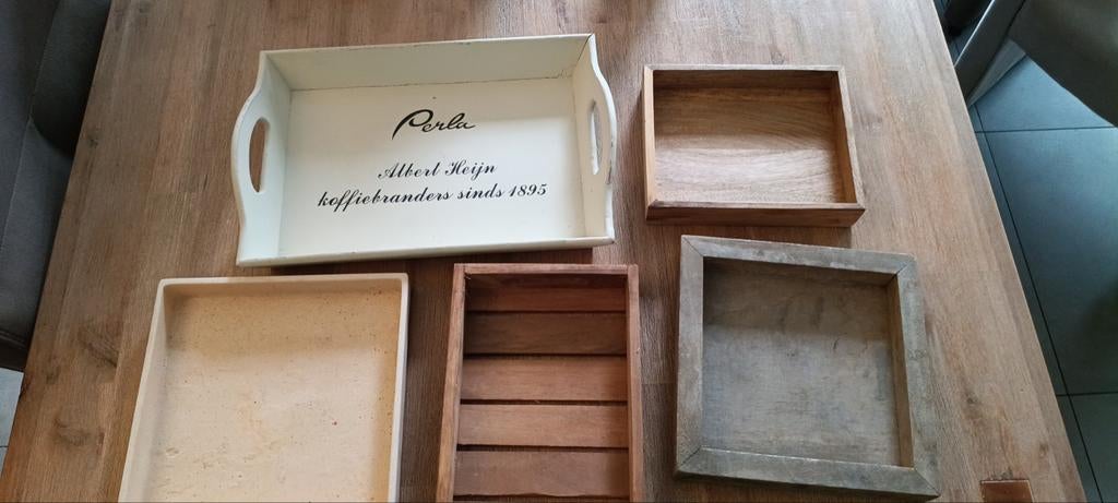 Diverse houten en stenen bakjes/dienbladen, Huis en Inrichting, Woonaccessoires | Dienbladen, Ophalen of Verzenden
