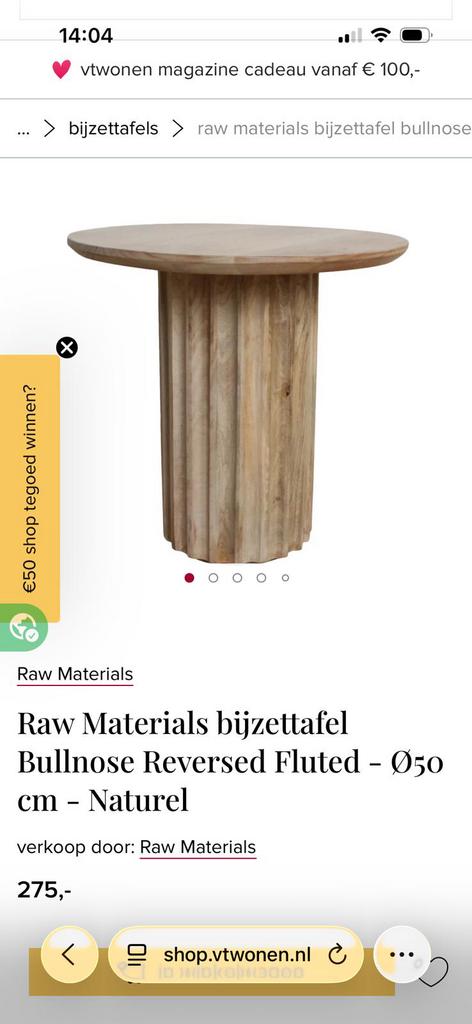 Bijzettafels nieuw, Huis en Inrichting, Tafels | Bijzettafels, 45 tot 60 cm, Minder dan 55 cm, Rond, Ophalen of Verzenden