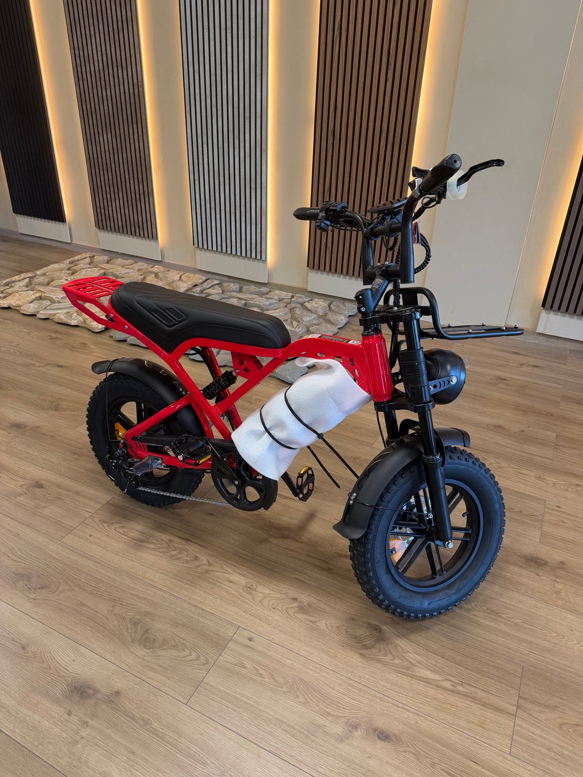 Rode Fatbike Minibike E-bike met NFC, Alarm en Dragers, Ophalen of Verzenden, Nieuw