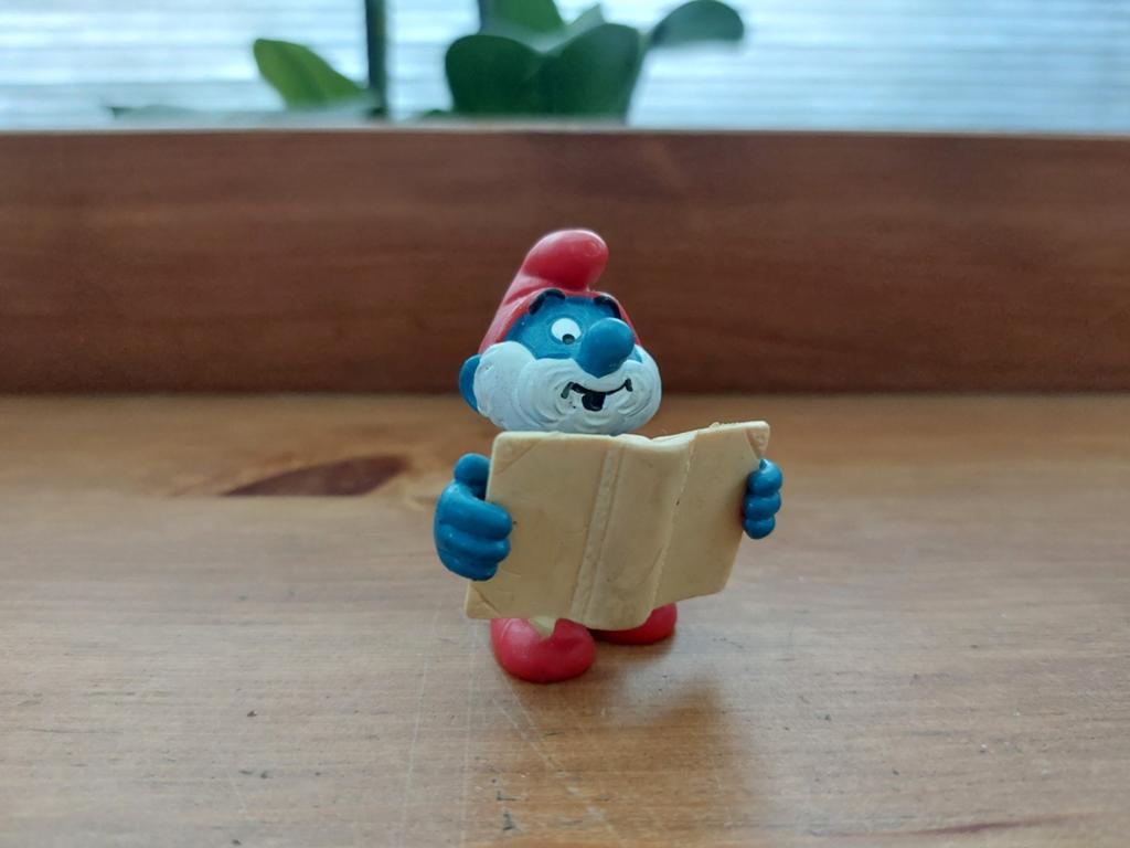 Grote smurf met boek 20174 De Smurfen, Verzamelen, Smurfen, Ophalen of Verzenden