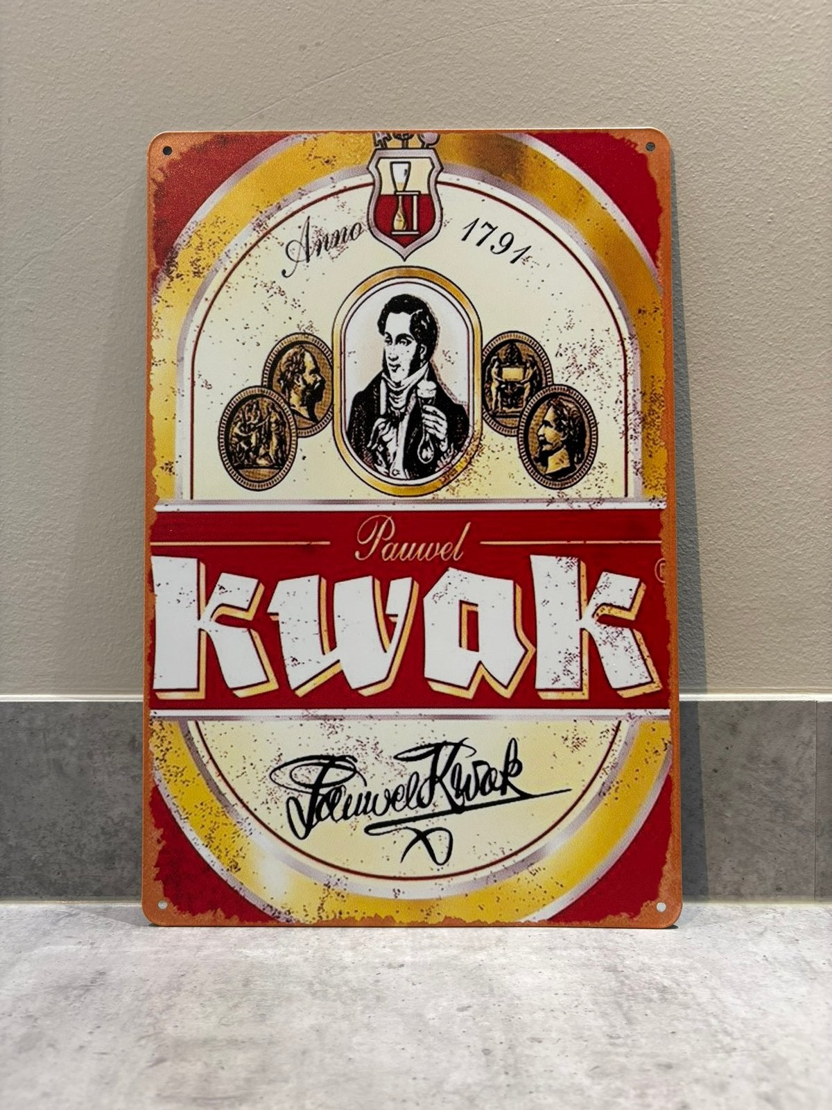Mancave Bar Café Wanddecoratie metalen bordje Kwak bier, Ophalen of Verzenden, Zo goed als nieuw, Reclamebord, Plaat of Schild