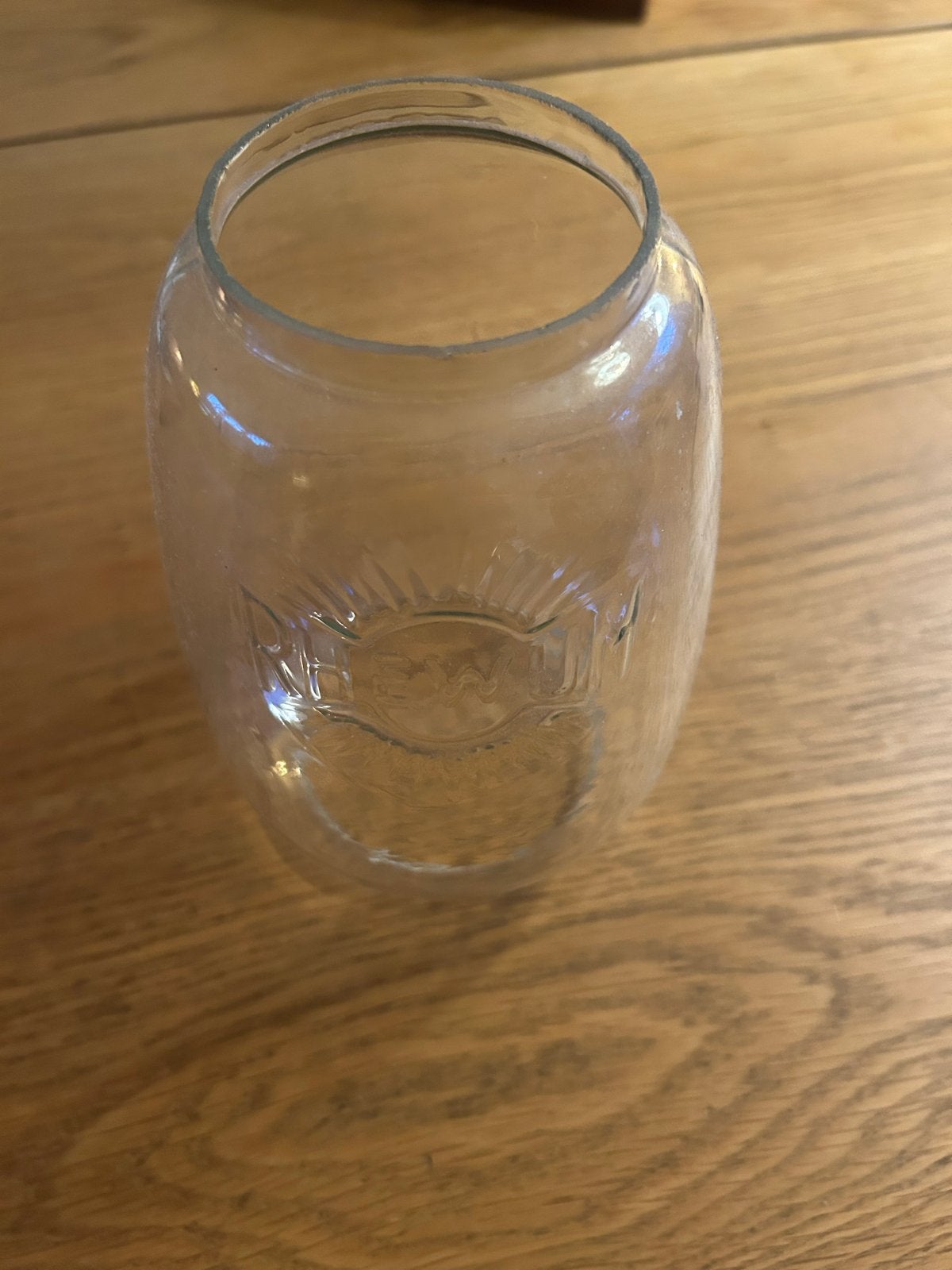 Stormlampglas, Rhewum, met ingegoten merkteken, groot glas, Antiek en Kunst, Ophalen of Verzenden
