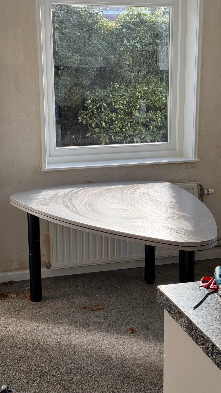 Vintage Niervormige Tafel - Retro Design, Ophalen, Gebruikt, 100 tot 150 cm, 150 tot 200 cm