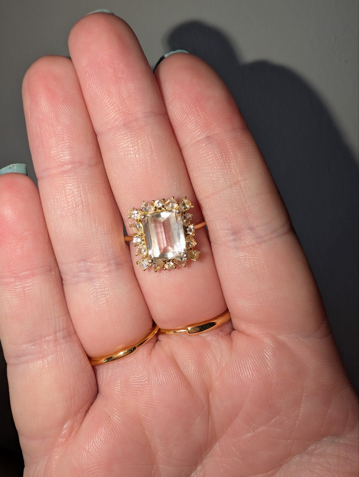Clear Quartz Ring goud maat aanpasbaar, Met kristal, 20 of groter, Nieuw, Ophalen of Verzenden