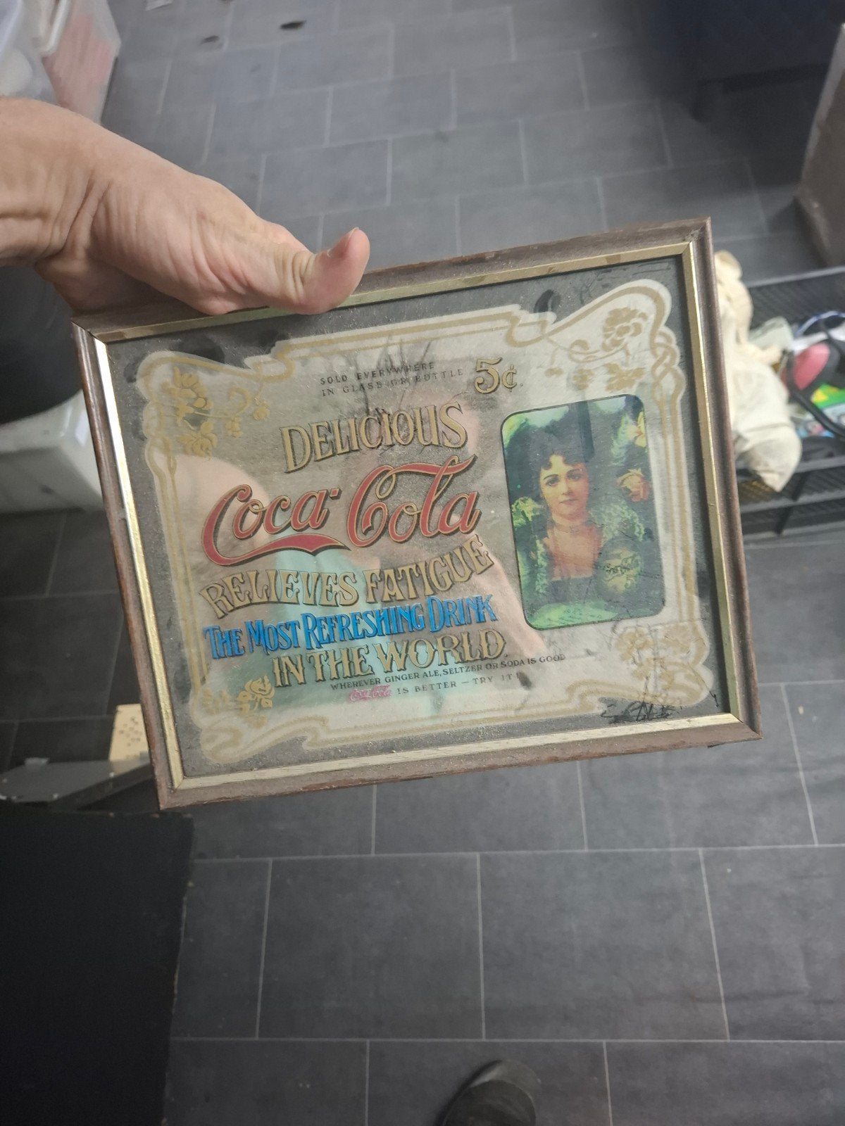 5x Coca Cola spiegel, Antiek en Kunst, Antiek | Spiegels, Ophalen, Rechthoekig