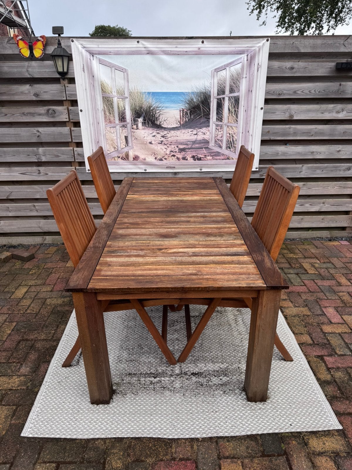 Teak houten tuinset, Tuin en Terras, Tuinsets en Loungesets, Ophalen, Zo goed als nieuw, Teakhout