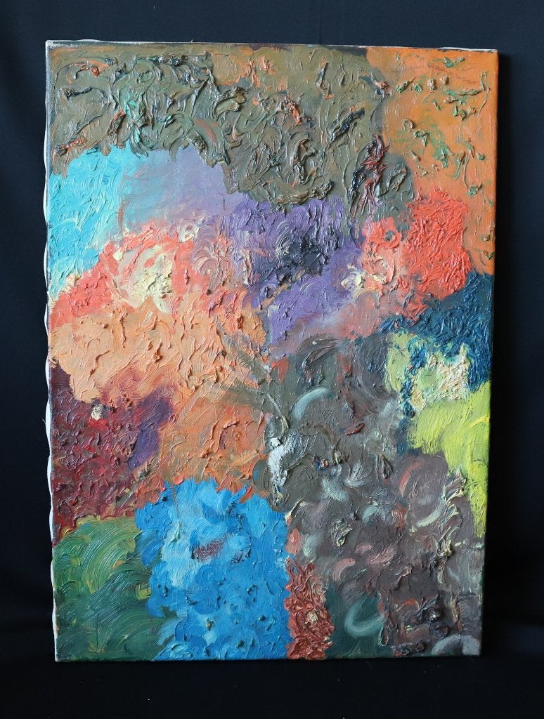 Schilderij., Antiek en Kunst, Kunst | Schilderijen | Modern, Ophalen, Abstract, Olieverf, Op houten frame