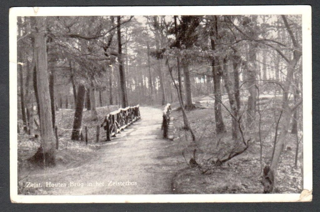 Oude Ansicht - Zeist - Houten Brug in het Zeisterbos - Utr, Ophalen of Verzenden, 1940 tot 1960, Gelopen, Utrecht