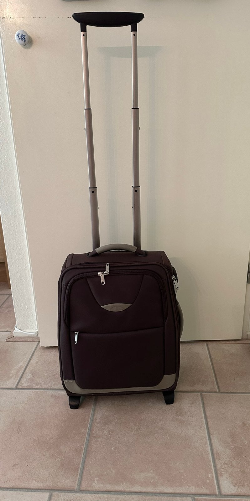 Samsonite handbagage koffer en uitschuifbare trekstang, Ophalen, Gebruikt, 20 tot 30 cm, 55 tot 75 cm