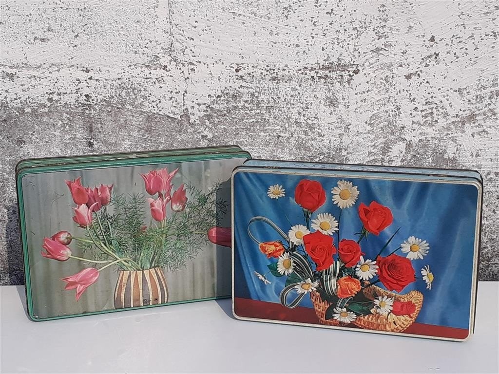 Nostalgische blikken '60s ( Retro/Vintage/Design ), Verzamelen, Ophalen of Verzenden, Gebruikt, Koek(jes)