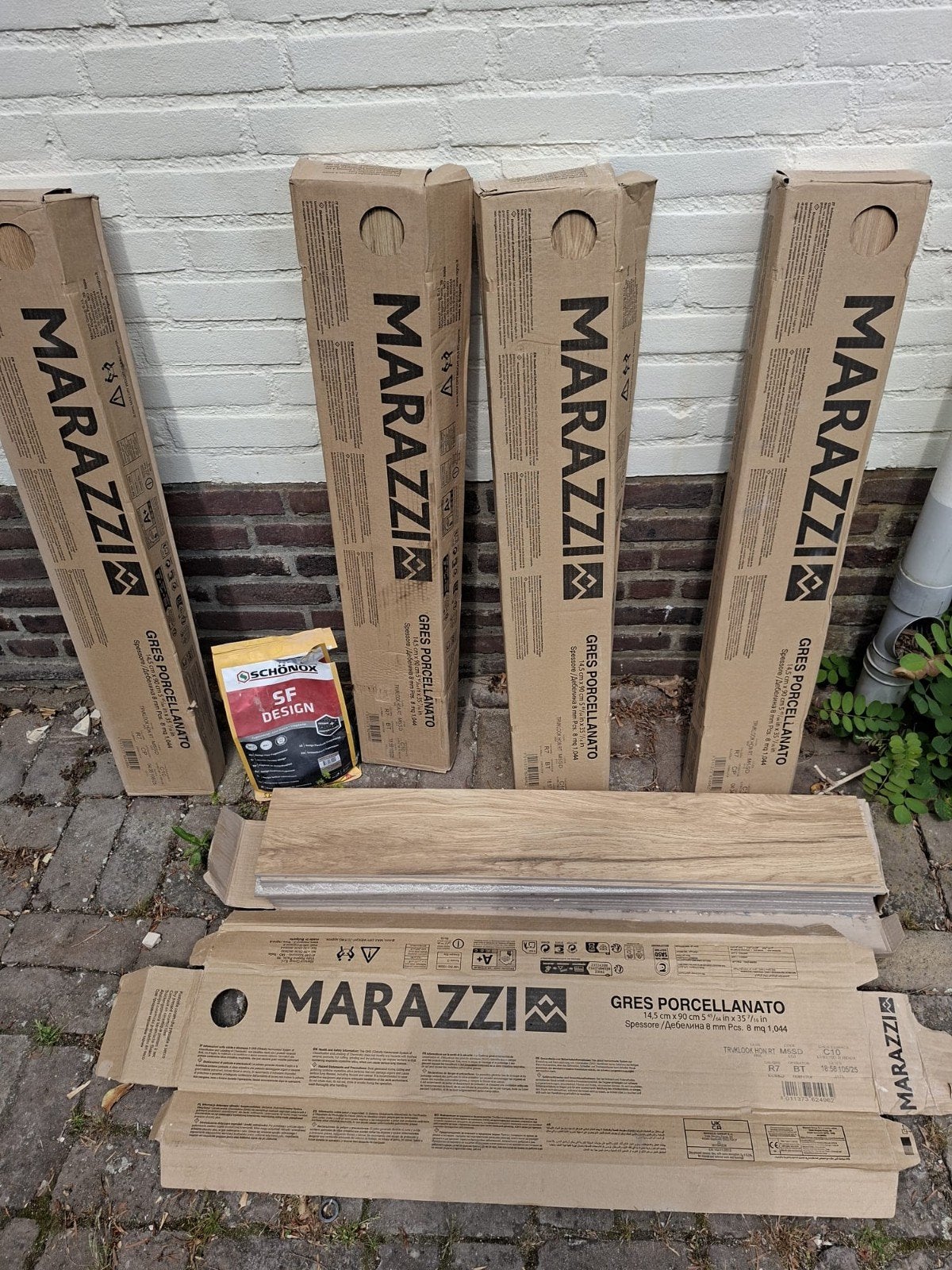 Marazzi Visgraat Tegels - Houtlook Keramiek, Keramiek, Nieuw, 20 tot 40 cm, Minder dan 5 m²
