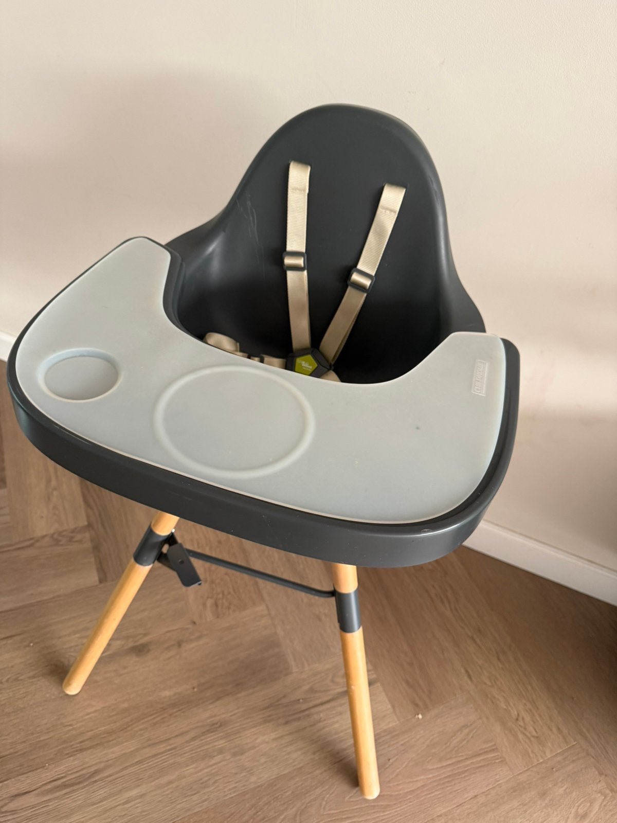 Childhome Evolu 2-in-1 Kinderstoel Naturel / Antraciet, Ophalen, Zo goed als nieuw, Meegroeistoel