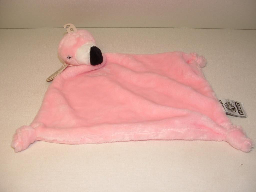 NATURE PLANET FLAMINGO VOGEL KNUFFELDOEK VELOURS, Verzenden, Nieuw, Overige typen