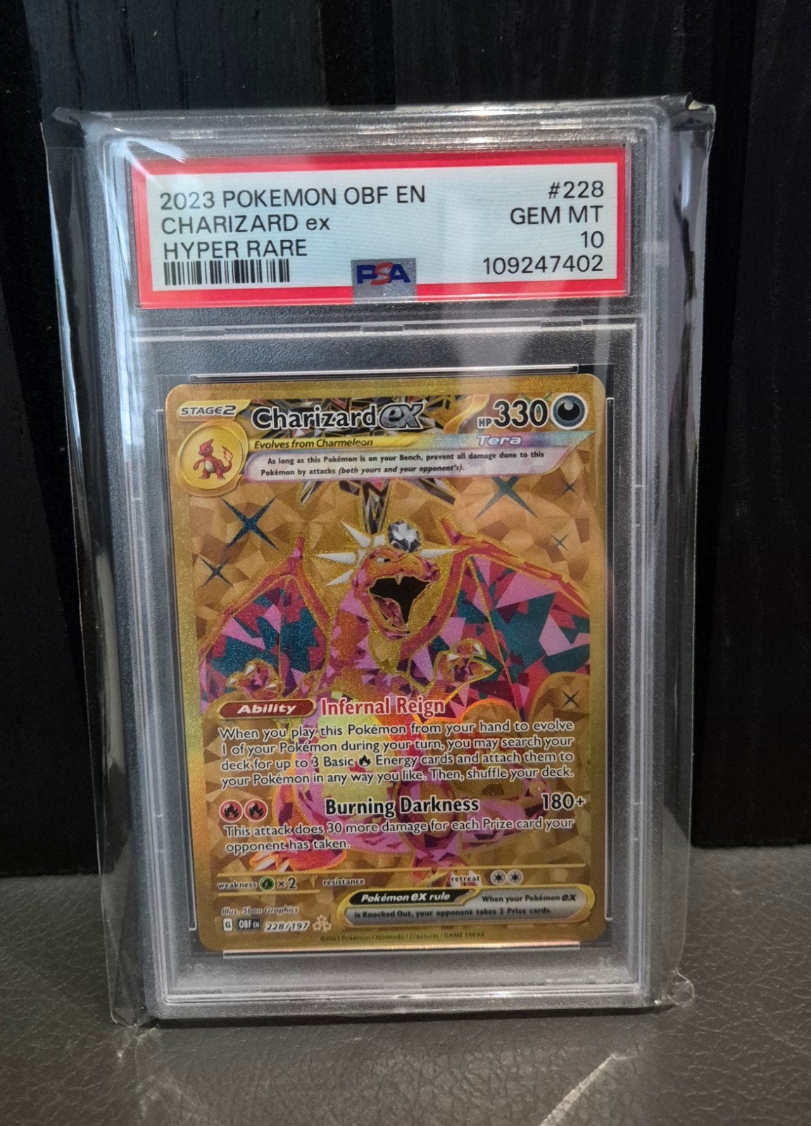 Charizard ex Hyper Rare 228 PSA 10 Obsidian Flames, Ophalen, Nieuw, Losse kaart