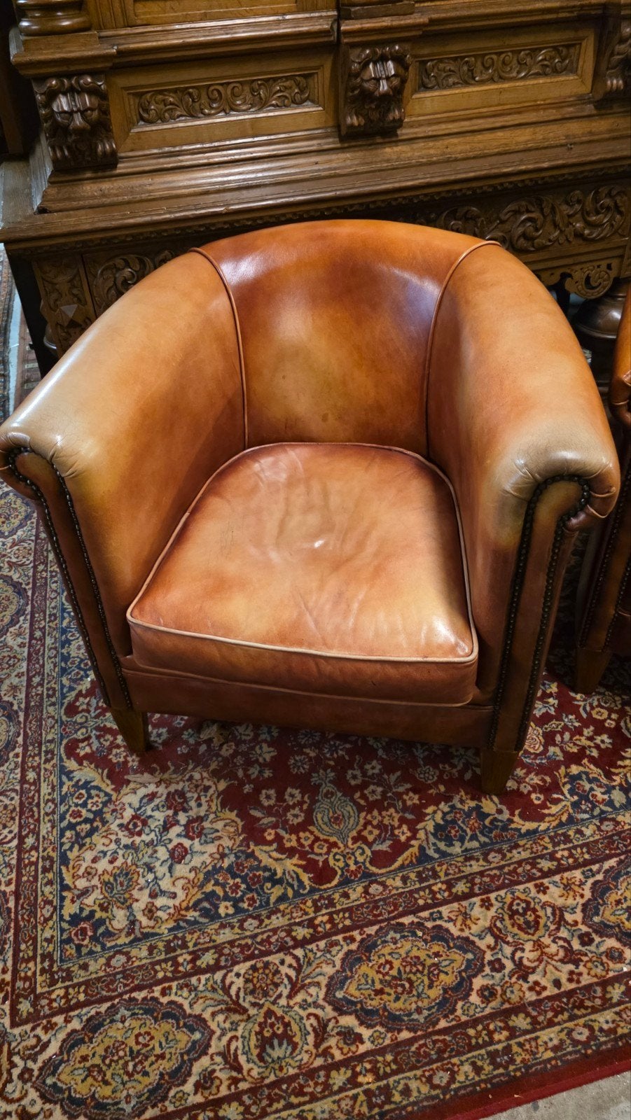 2 schapenlederen clubfauteuils, Ophalen