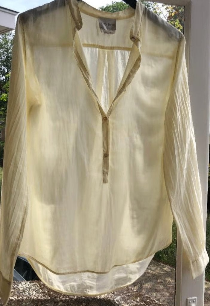 Forte_Forte lichtgele blouse katoen/zijde mt XS/S, Kleding | Dames, Verzenden, Geel, Zo goed als nieuw, Forte-Forte