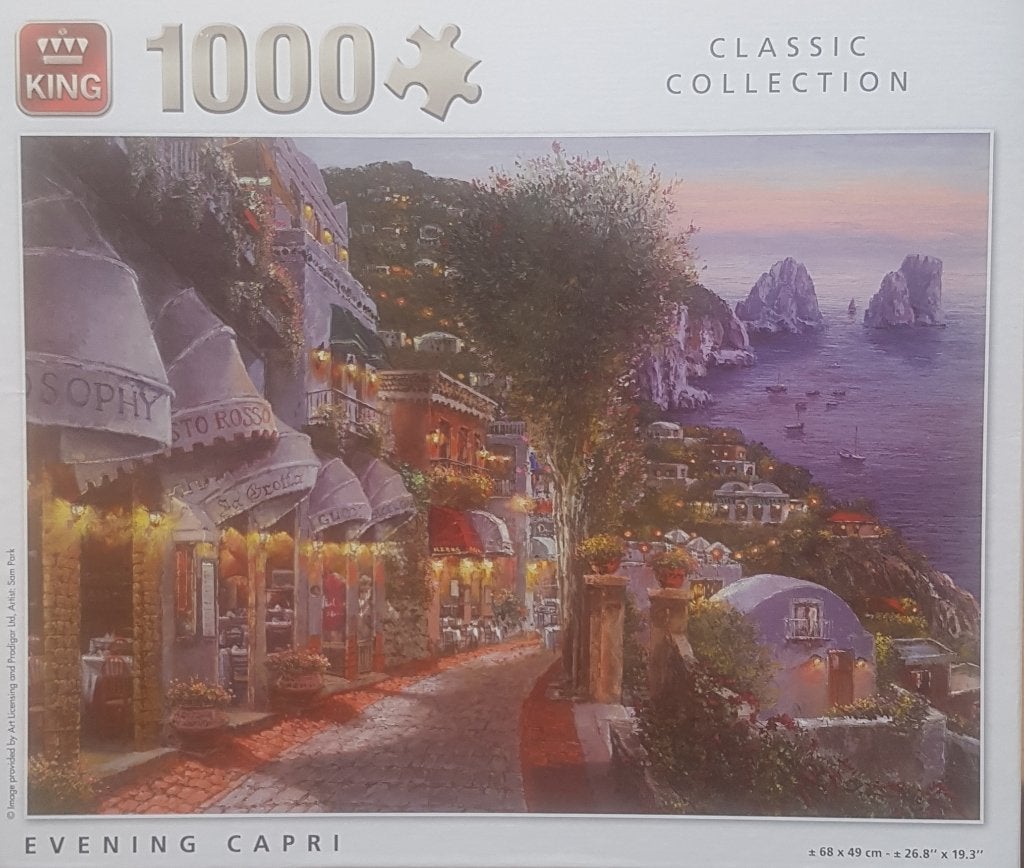King puzzel Evening Capri 1000 pc. zgan, Ophalen of Verzenden, 500 t/m 1500 stukjes, Zo goed als nieuw, Legpuzzel
