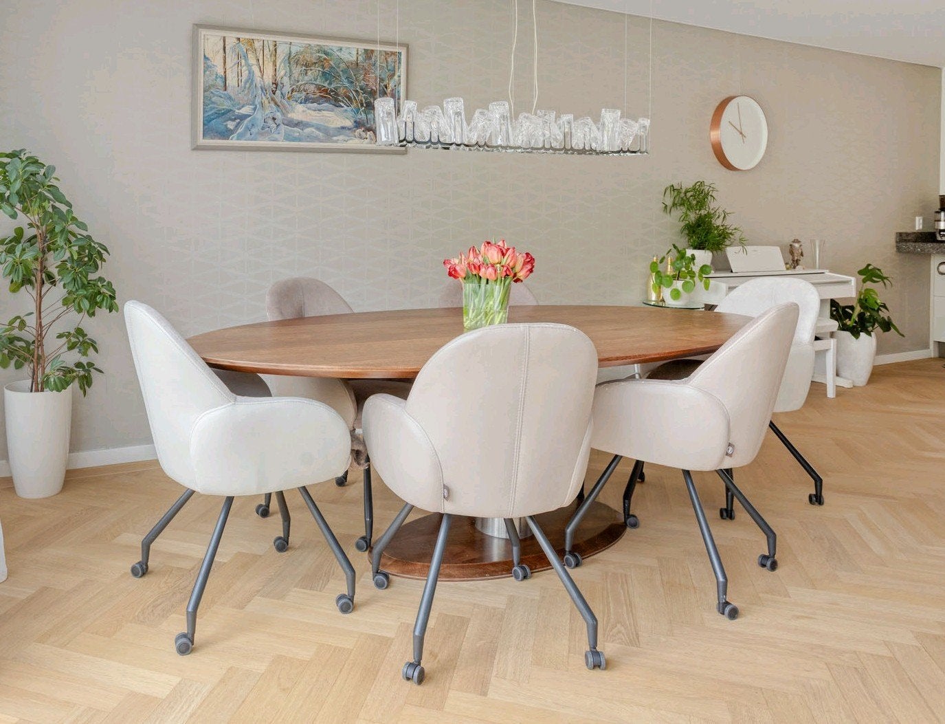 Eettafel Ovaal 240x115cm Dark Red Meranti, Ophalen, 100 tot 150 cm, 200 cm of meer, Zo goed als nieuw