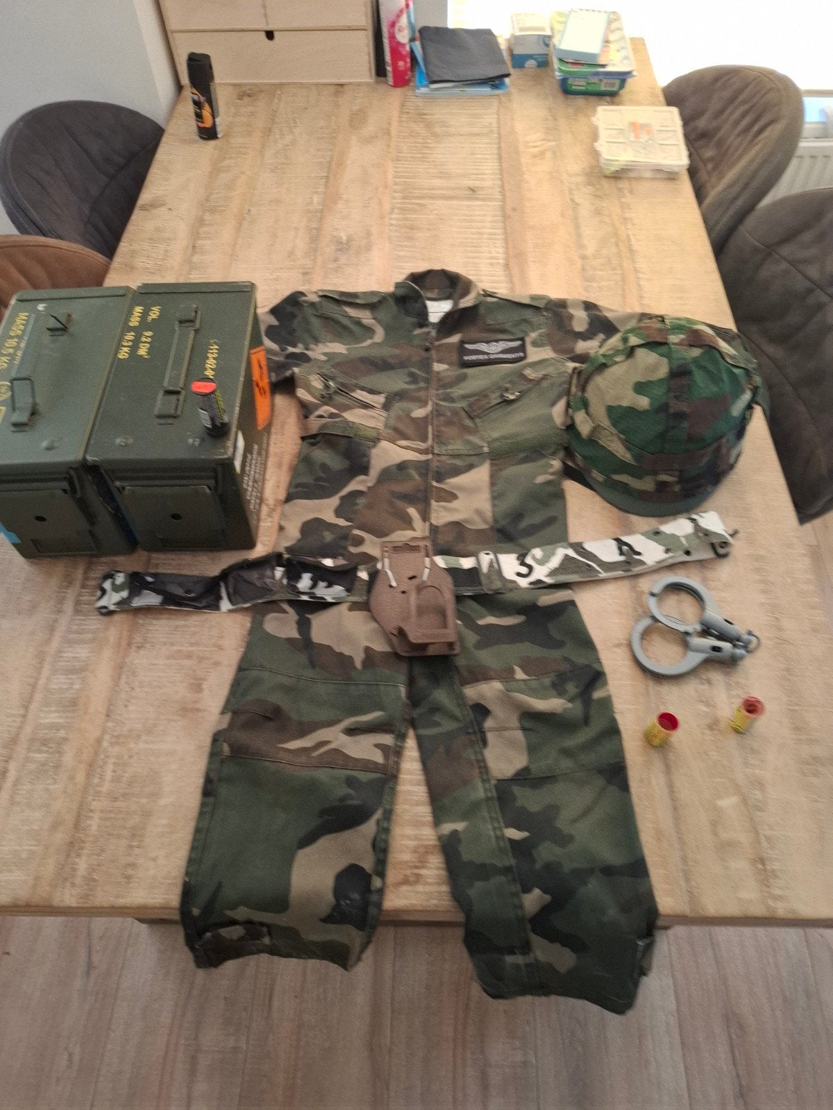 Camo verkleedpak voor kinderen (maat 122-128), Ophalen of Verzenden, Gebruikt, 122 t/m 128, Jongen of Meisje