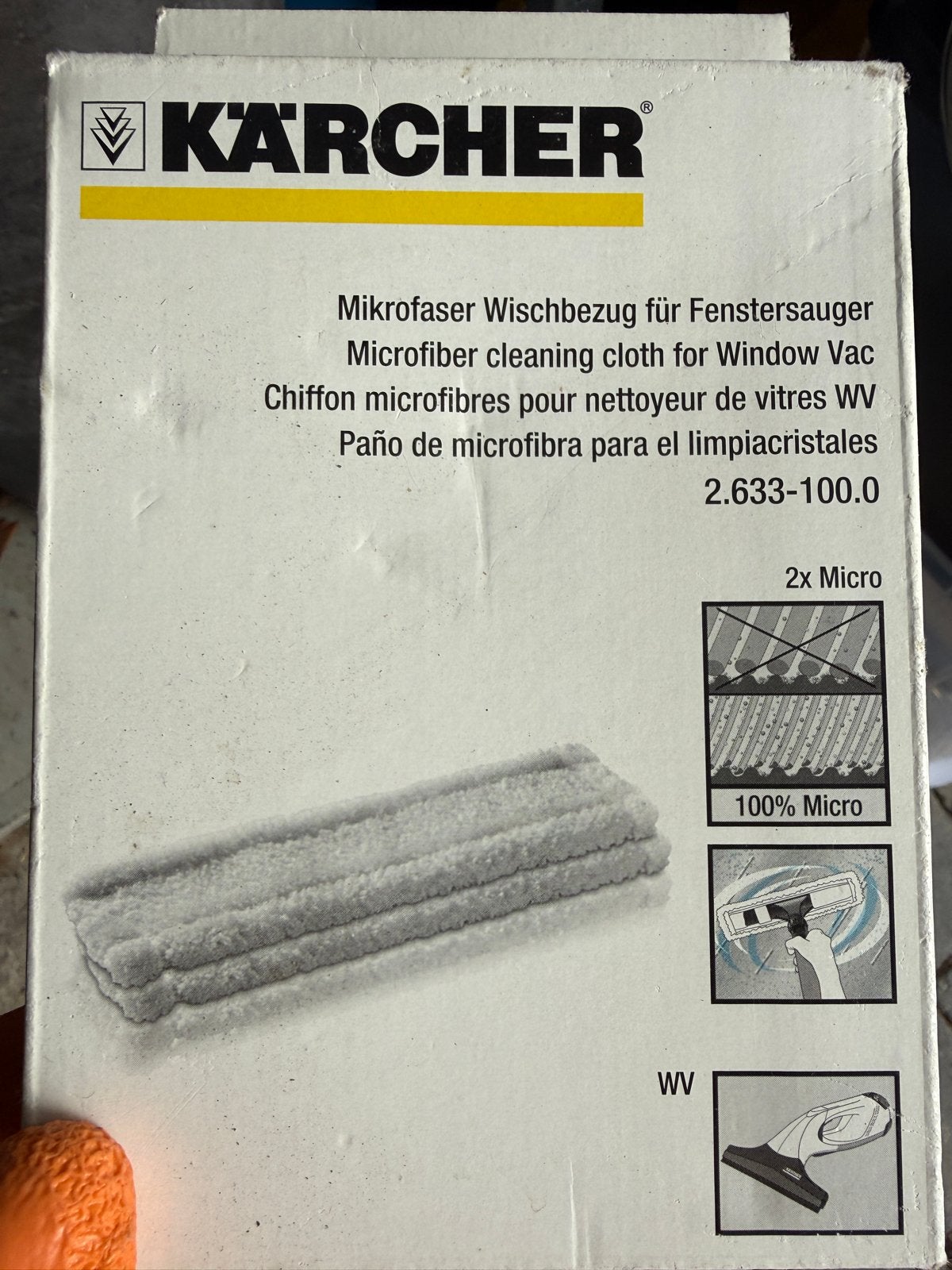 Kärcher Microvezel Reinigingsdoek voor Raamwisser WV, Verzenden, Mop of Dweil
