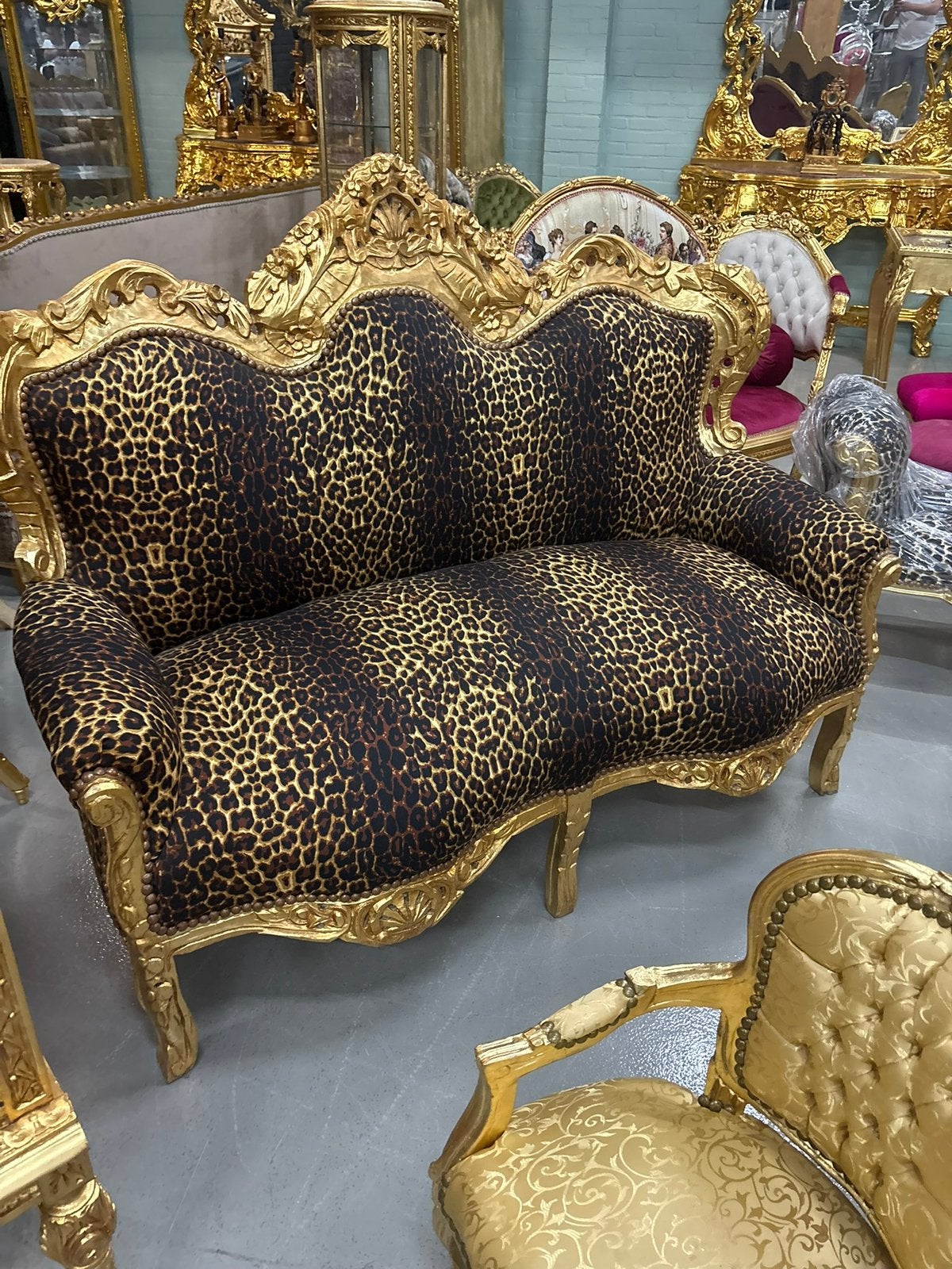 Panter bank barok goud, Ophalen of Verzenden