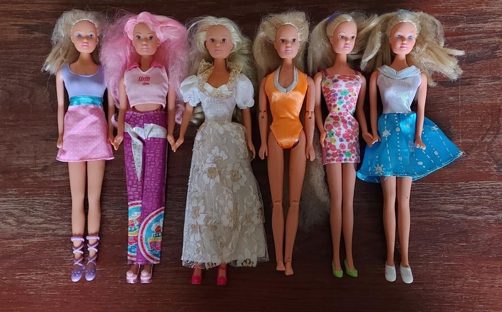 Vintage 6 fashion dolls Simba Steffi Love, Verzamelen, Poppen, Ophalen of Verzenden, Gebruikt, Pop