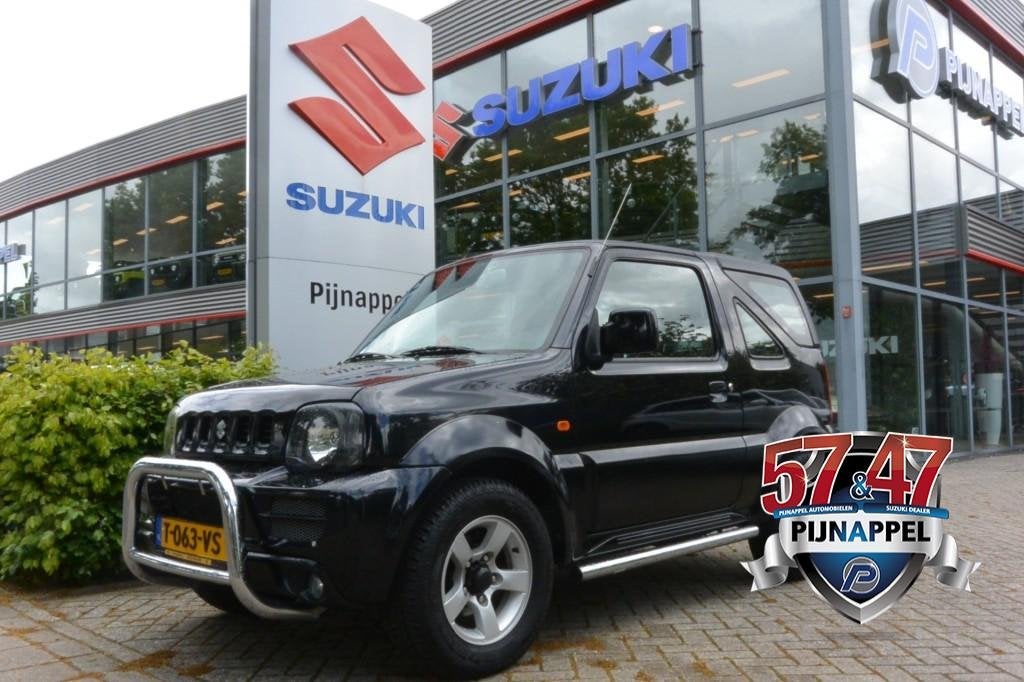 Suzuki JIMNY 1.3 Cabrio 4x4 Airco/Hardtop/Leder/Side-bars/Pu, Auto's, 86 pk, Met garantie (alle), 4 stoelen, Zwart
