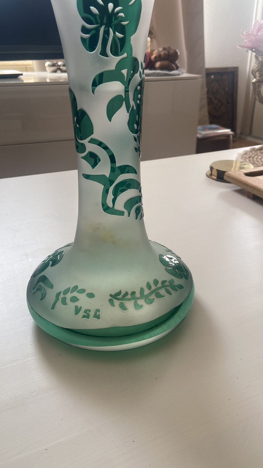 Zeldzame meerlaagige kristallen vaas verzamelaars. 1970, Antiek en Kunst, Ophalen of Verzenden