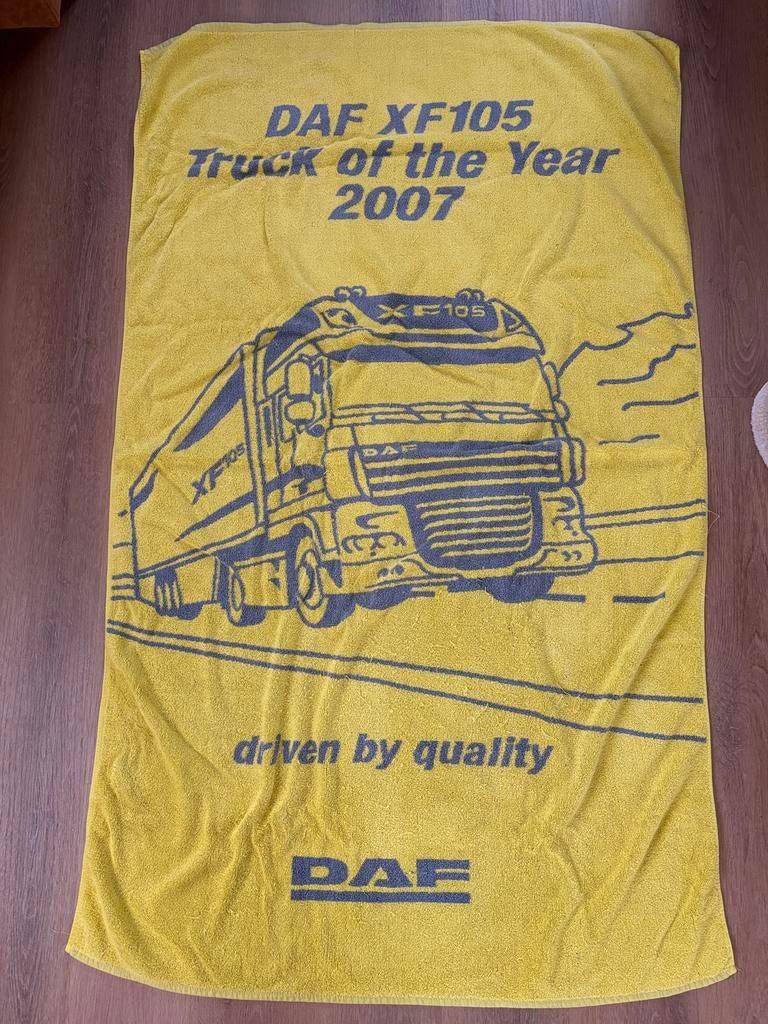 DAF XF105 handdoek strandlaken, Ophalen of Verzenden, Gebruikt, Geel, Handdoek