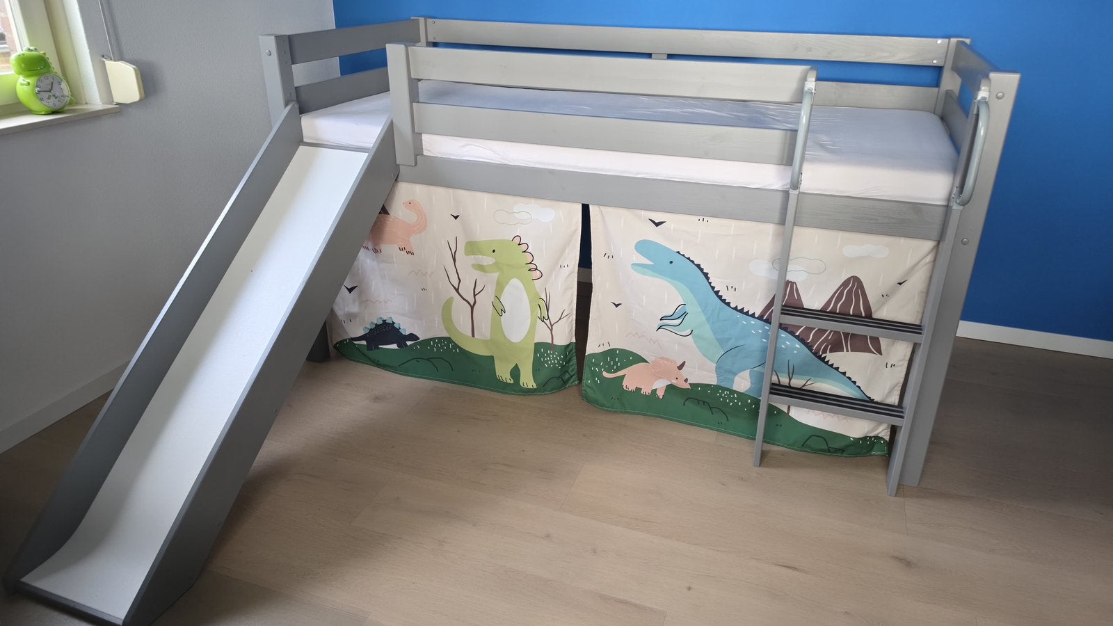 Halfhoogslaper met glijbaan, Ophalen, Gebruikt, Eenpersoons, 90 cm