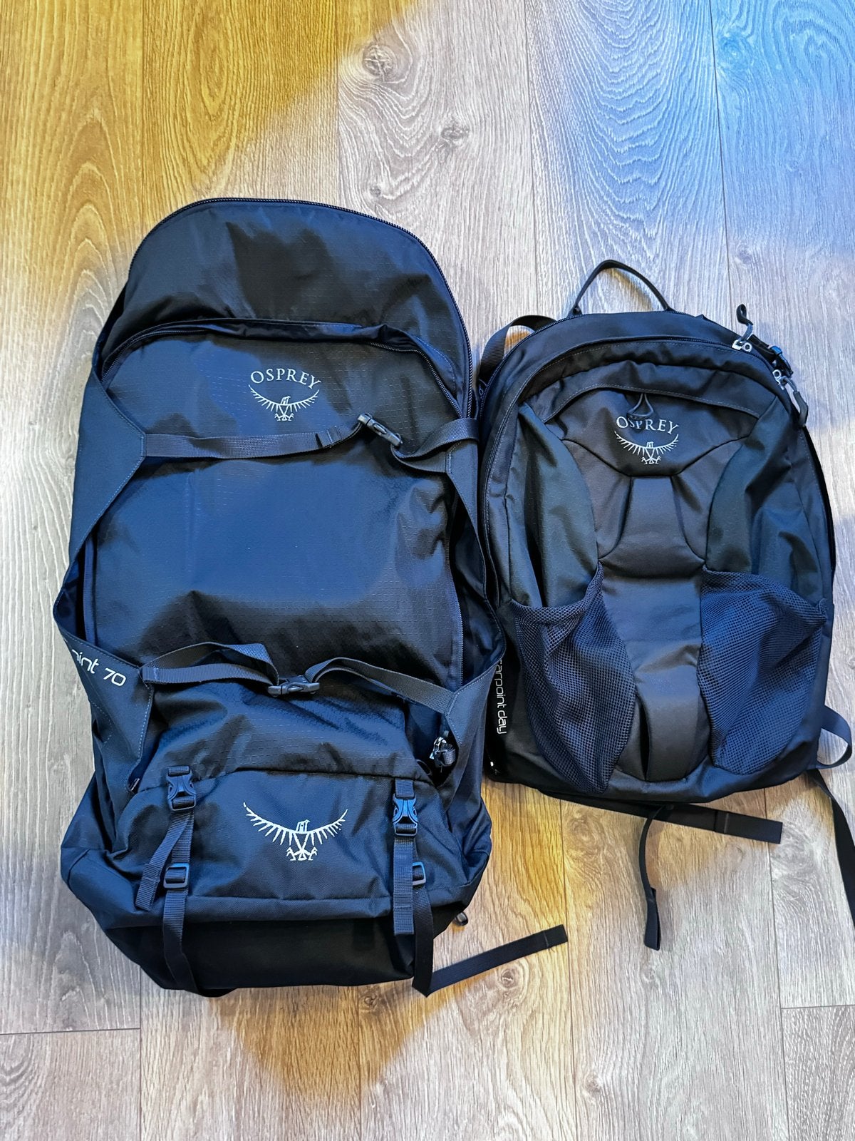 Osprey Farpoint 70 backpack + Farpoint Day rugzak, 30 cm of meer, Minder dan 35 cm, Ophalen of Verzenden, Zo goed als nieuw
