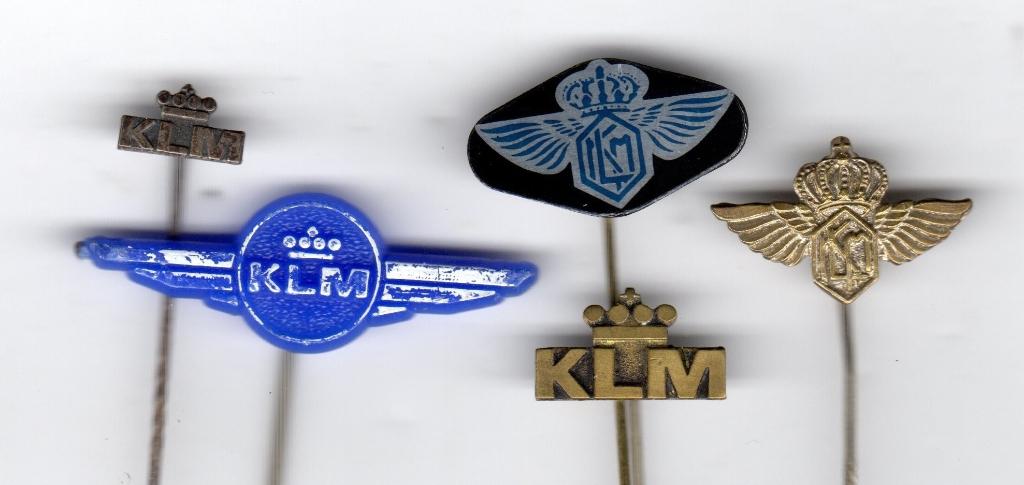 5 speldjes KLM LUCHTVAART MAATSCHAPPIJ (A2), Verzamelen, Speldjes, Pins en Buttons, Ophalen of Verzenden, Gebruikt, Overige onderwerpen