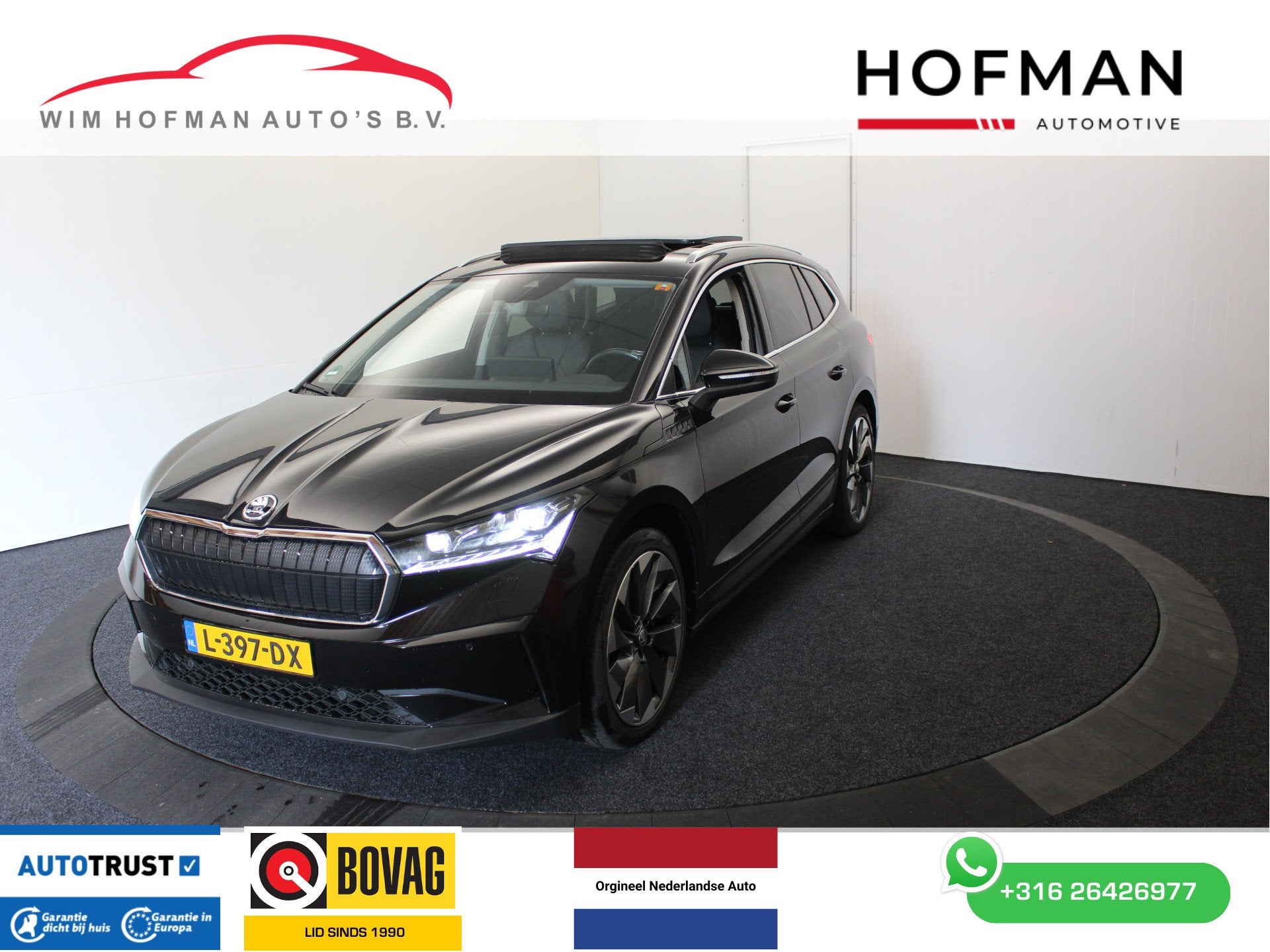 Skoda Enyaq iV 80 Sport+ Comf Warmtepomp EL Trekh+aKlep Vol, Auto's, Dealer onderhouden, Achterwielaandrijving, Gebruikt, Zwart